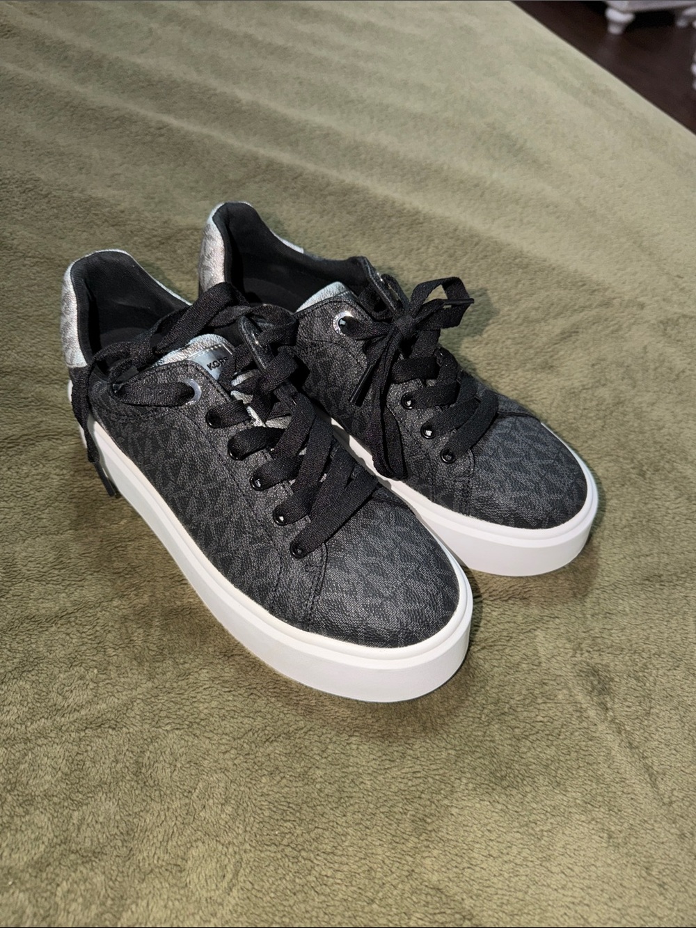 Michael Kors  MK Monogram Platform Sneakers with White Sole